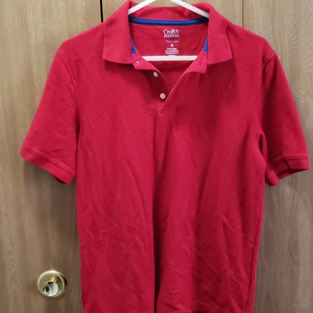 Men's red polo shirt